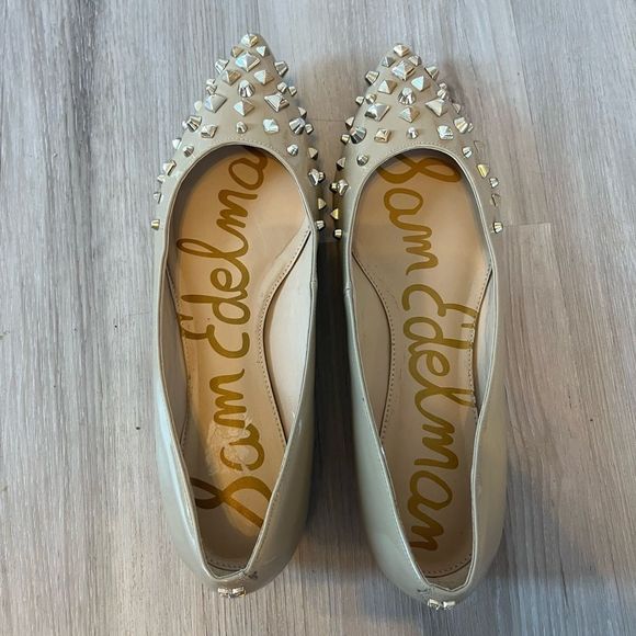 Sam Edelman 8.5 Savana Nude Spike Studded Pointed Ballet Flats - Picture 5 of 11